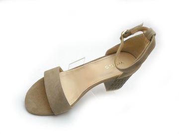 Wojas 8774-64 eleganckie sandały beżowe skóra 38