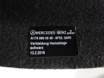 MERCEDES A CLASA W176 176 POLIČKA ZADNÍ A1766900049