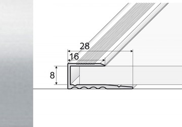 Listwa 90cm progowa / zakończeniowa SREBRO A63