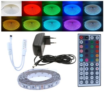 Taśma LED ZESTAW 300 RGB 2m + sterownik zasilacz