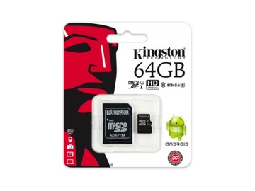 KINGSTON KARTA PAMIECI 64GB MICRO SD class 10 UHS