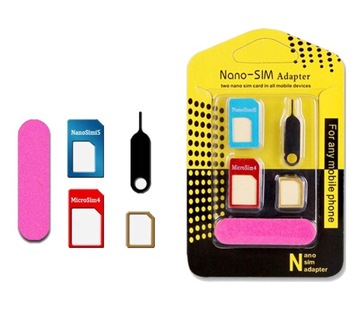 Адаптер METAL NANO MICRO SIM для iPhone HTC+ 5в1