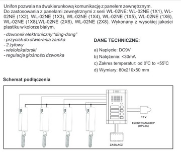 UNIFON Genway 2-проводная трубка внутренней связи DKD