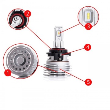 МОЩНЫЕ светодиодные лампы H7 с АДАПТЕРОМ для VW PASSAT B7