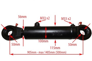 SIŁOWNIK CYLINDER HYDR. TŁOK 100x56 SKOK 500