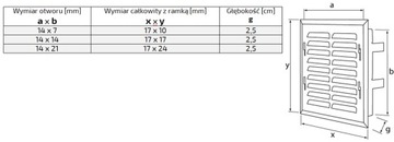 Решетка вентиляционная 14х21, черная, наклонная, EL