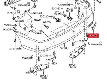 ФОНАРЬ ОТРАЖАТЕЛЬ БАМПЕРА ЗАДНИЙ ПРАВЫЙ MAZDA 6 GG/GY