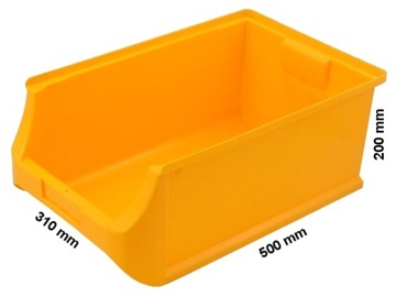 POJEMNIK MAGAZYNOWY ŻÓŁTY - 500x310x200mm REGAŁ