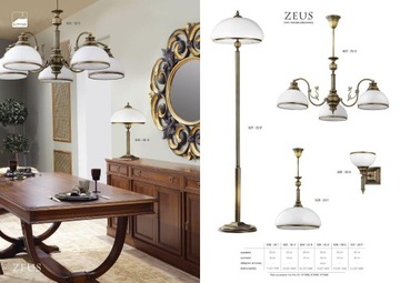 Żyrandol Klasyczny Lampa Salonu Zeus ZU-3 Patyna