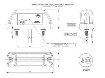 SVĚTLO LAMPA LED TABULKY ODTAHU PŘÍVĚSU LTD702