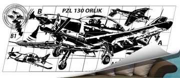 Настенная наклейка самолет PZL130 ORLIK, BIES 150x70см № 21