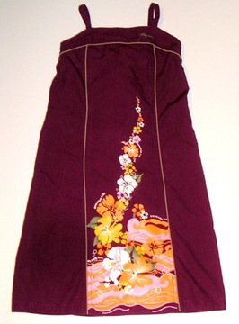 Sukienka trapezowa do łydki bawełna rozmiar 140 (135 - 140 cm)