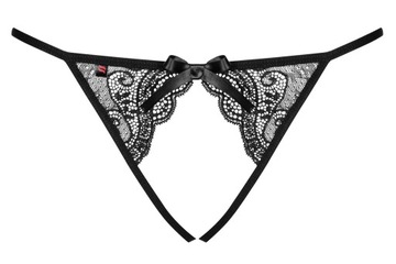 Трусики с открытой промежностью - Obsessive Miamor Crotchless Panties Black L/XL