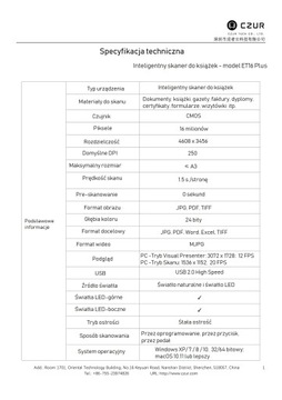 Профессиональный сканер документов Czur ET 16 Plus