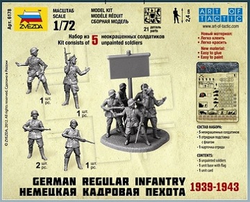 Zvezda 6178 Figurki German Regular Infantry 1:72 24H