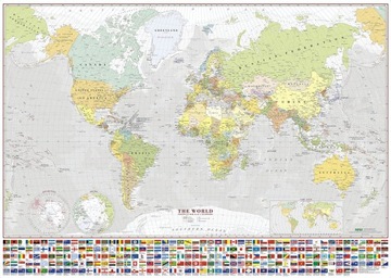 MAPA ŚWIATA POLITYCZNA 1:20 000 000 ANGIELSKA