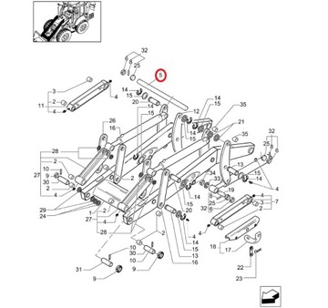 КОРПУС ОСНОВНОГО ШТИФТА ПЕРЕДНЕГО КОВША NH 85804467