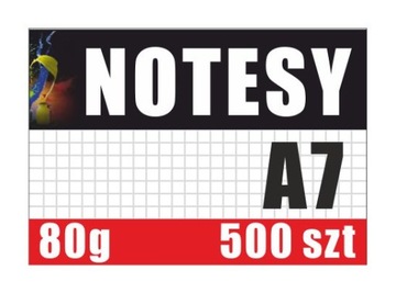 Notesy A7 500 szt 50 Kartek Reklamowe Bloczki Reklamowe Projekt