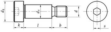 Винт с буртиком M8/10x30, цилиндрическая головка ISO 7379 1 шт.