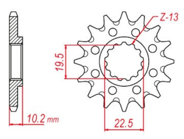 ПЕРЕДНЯЯ ЗВЕЗДОЧКА 13 ЗУБЦЕВ SUZUKI TSX DR-Z DR 250 350