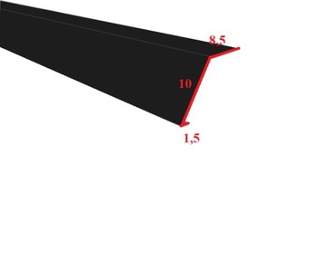 Pas nadrynnowy CZARNY ral 9005 POŁYSK, dł. 1,25 m
