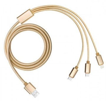 KABEL 3w1 LIGHTNING MICRO USB C ładowarka (4090)