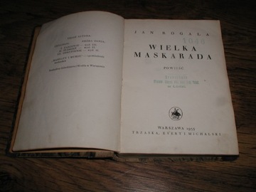 WIELKA MASKARADA Powiesc (1935) - Rogala