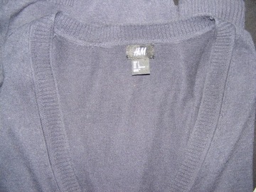 H&M bavlnený tenký kardigan so záplatami L