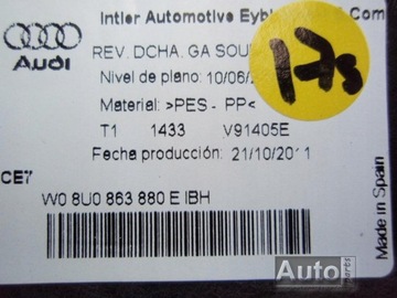 AP BOCZEK BAGAŻNIKA PRAWY 8U0863880E AUDI Q3