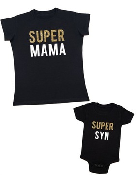 Zestaw koszulek dla MAMY i DZIECKA SUPER MAMA SYN