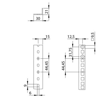 Szyna rack czarna 45U 61535 BLK AH