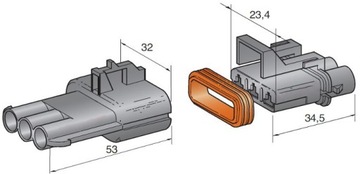 ГЕРМЕТИЧНЫЙ СОЕДИНИТЕЛЬ SUPERSEAL CUBE 2.8 OH3 OHW-3