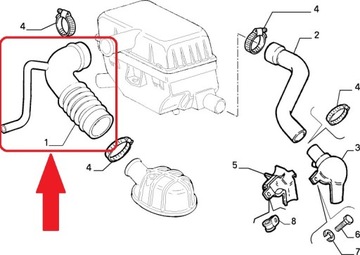 ТРУБКА ВОЗДУШНОГО ФИЛЬТРА ODMA FIAT CINQUECENTO