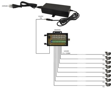 ZASILACZ DESKTOP 12V 7A DO KAMER DIOD LED PULSAR