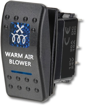 CARLING PRZELACZNIK IP68 WLACZNIK LED 12-24V 20A NIEBIESKI WARM AIR BLOWER