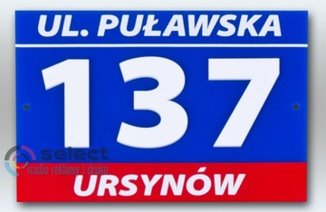 АДРЕСНАЯ ТАБЛИЧКА НОМЕР ДОМА 3D ВАРШАВА 30x20