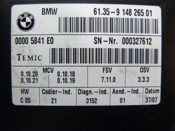 BMW E93 E92 STEROWNIK MODUŁ FOTELA 9148265 08r