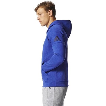 Pánska mikina Adidas Tepláková čiapka XL Melanž modrá Športová s kapucňou