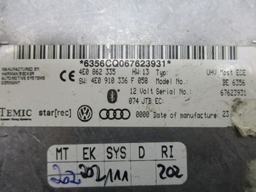 AUDI A6 A8 MODUL BLUETOOTH 4E0862335 ,,4E0910336A