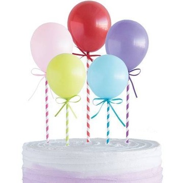 BALONY BALONIKI NA TORT 50 SZTUK MIX 5 KOLORÓW