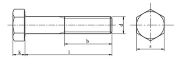 Винты M20x85 с шестигранной головкой 10,9 черные DIN 931 1 шт.