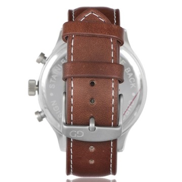 Klasyczny zegarek męski na pasku skórzanym Giacomo Design GD01002 + GRAWER