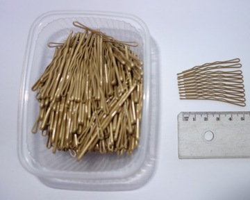 Wsuwki do włosów SANDRA 500szt ZłOTE KRÓTKIE 5cm