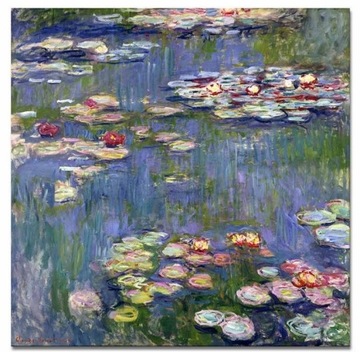 OBRAZ Claude Monet LILIE WODNE 80x80 NA PŁÓTNIE