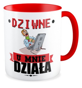 KUBEK czerwony INFORMATYKA DZIWNE U MNIE DZIAŁA