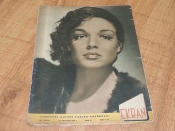 EKRAN 16/1958 S. Signoret, E. Dziewoński. Chaplin