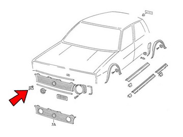 ЗАЖИМЫ для решетки радиатора и нижнего спойлера БАМПЕРА VW Caddy Golf MK1 НОВИНКА ДЕШЕВОЕ КАЧЕСТВО