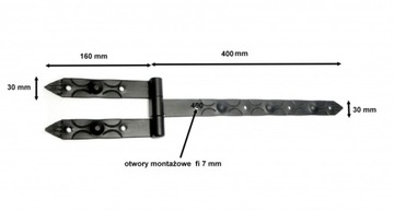 ZAWIAS PASOWY DO OKIENNIC KĄTOWY KUTY PROSTY 400mm