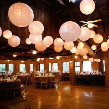 Бумажный шар-фонарь БЕЛЫЙ ПРИЧАСТИЕ Подвесное украшение для свадьбы 25 см