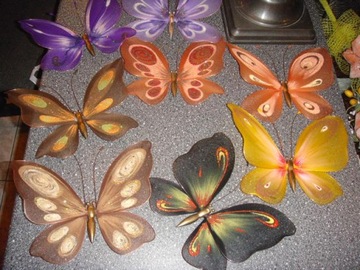 БАБОЧКИ РУЧНАЯ РАСПИСАНИЕ, БЛЕСКОВОЕ украшение для штор